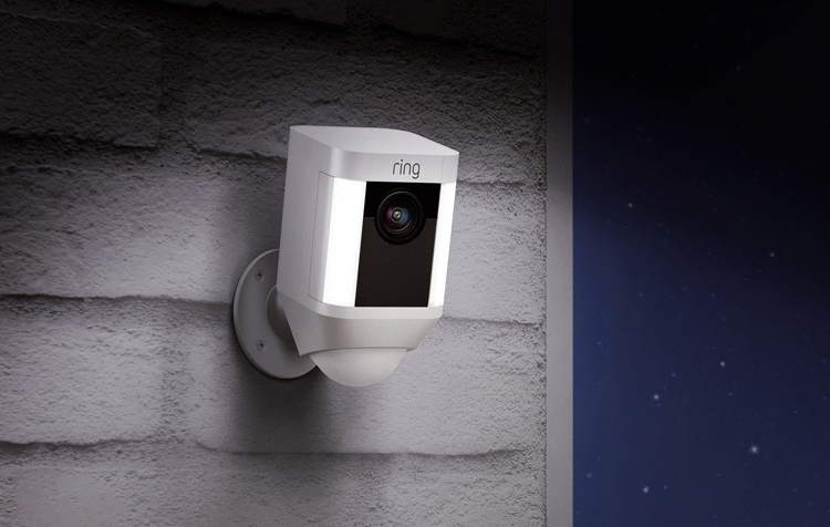 Ring Spotlight Cam at night