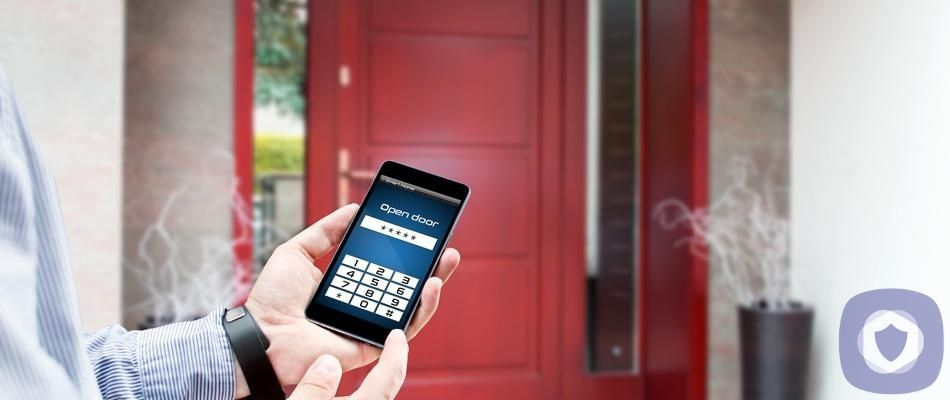 Smart lock on front door