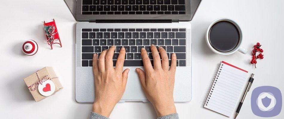 Holiday shopping on laptop